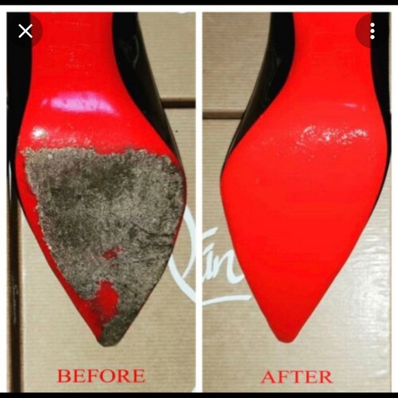 Christian Louboutin SZ8 4” heel black patent leather needs TLC red souls $16 - Picture 7 of 8